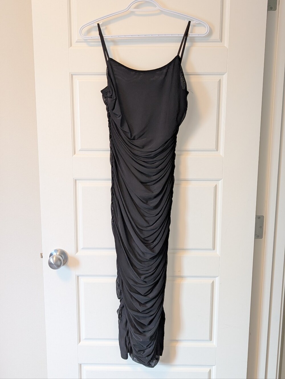 M Boutique Rouched Black Dress